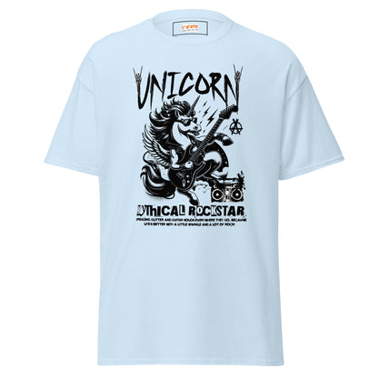 Unicorn Mythical Rockstar T-Shirt - Light Blue - T-Shirts Online