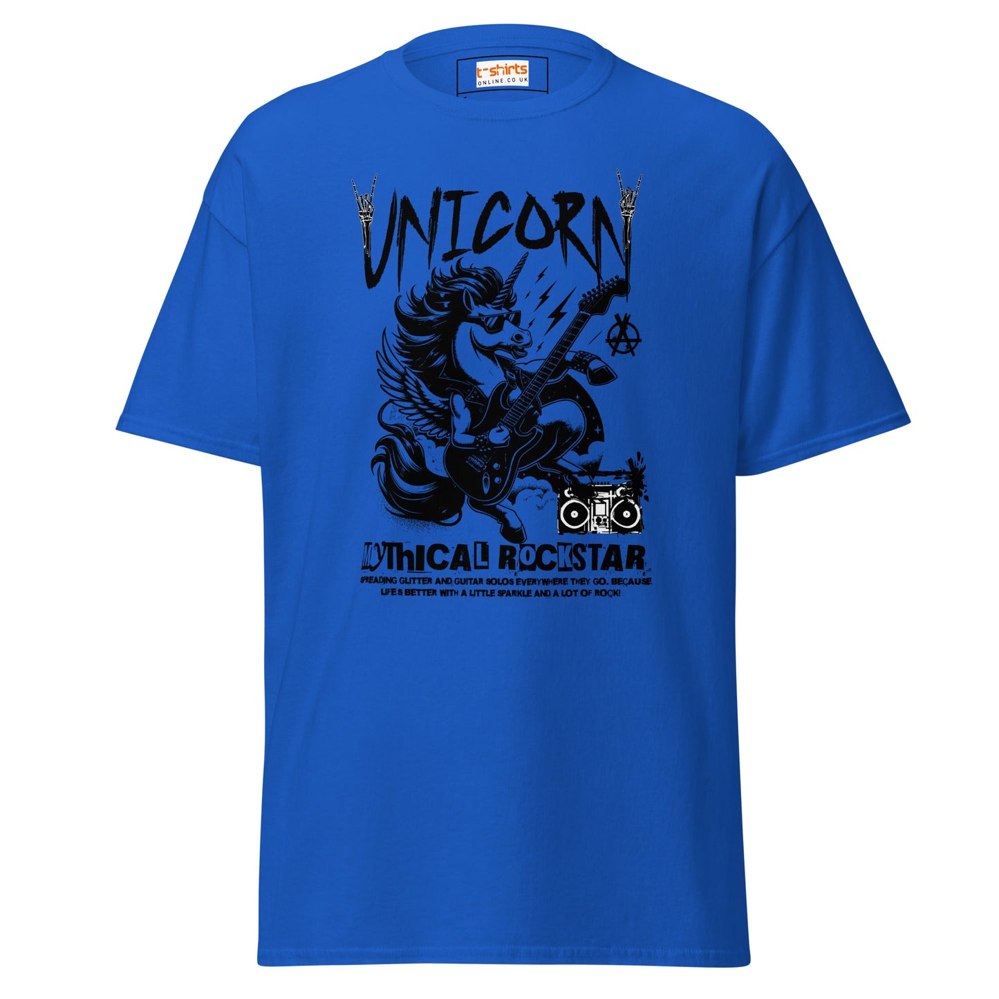 Unicorn Mythical Rockstar T-Shirt - Royal - T-Shirts Online