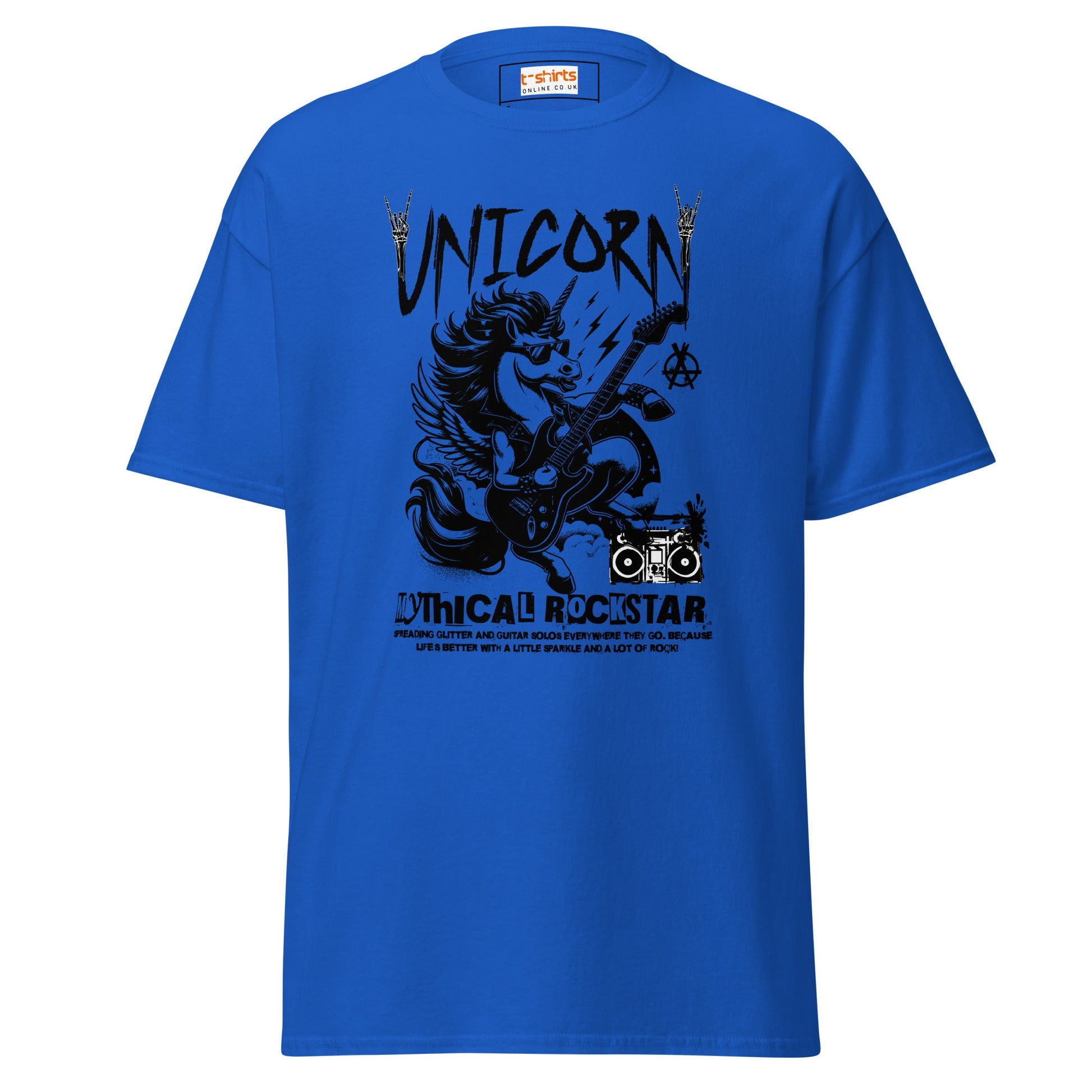 Unicorn Mythical Rockstar T-Shirt - Royal - T-Shirts Online