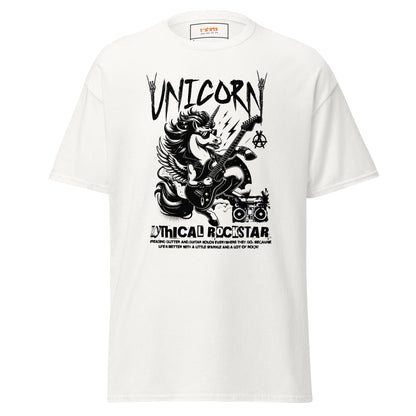 Unicorn Mythical Rockstar T-Shirt - White - T-Shirts Online