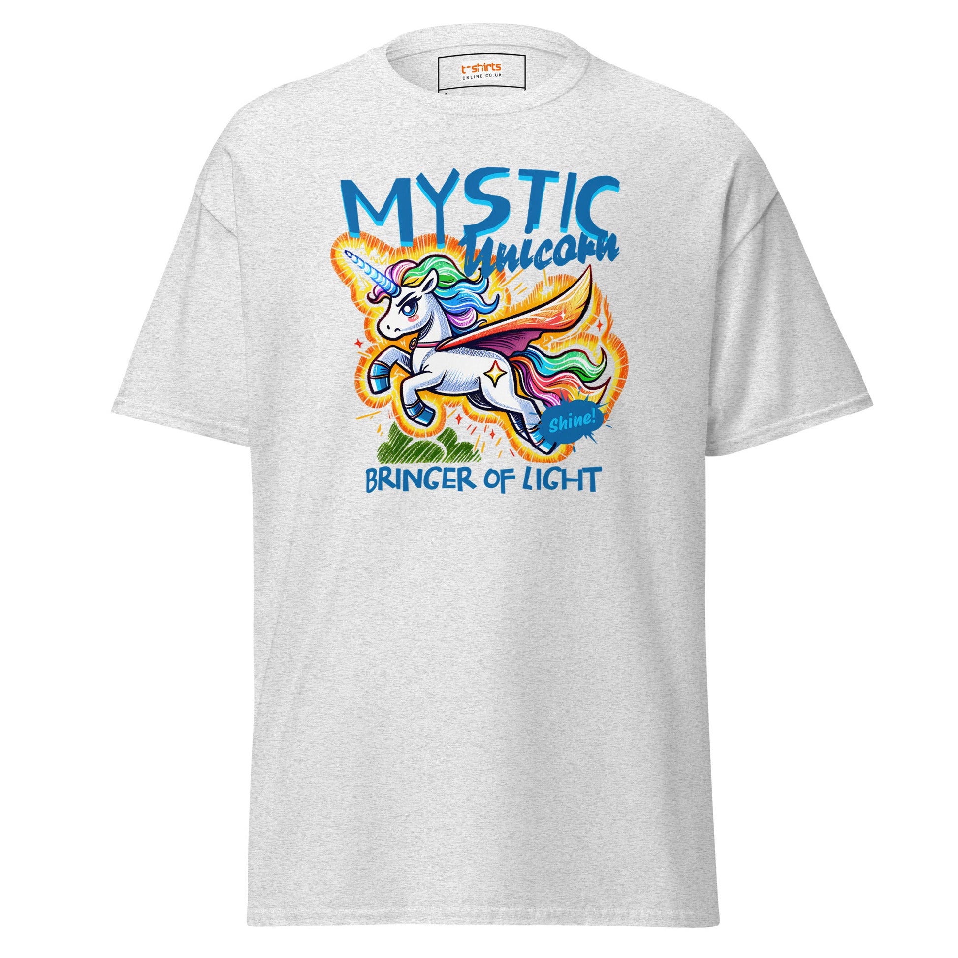 Unicorn T-Shirt | Fantasy Graphic Tee - Ash - T-Shirts Online