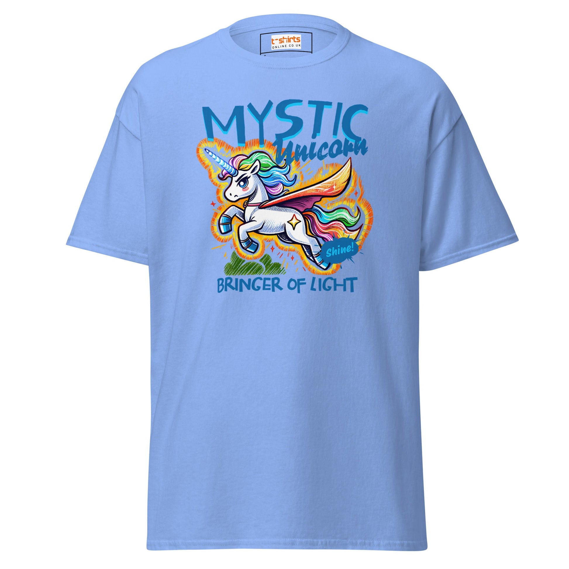 Unicorn T-Shirt | Fantasy Graphic Tee - Carolina Blue - T-Shirts Online