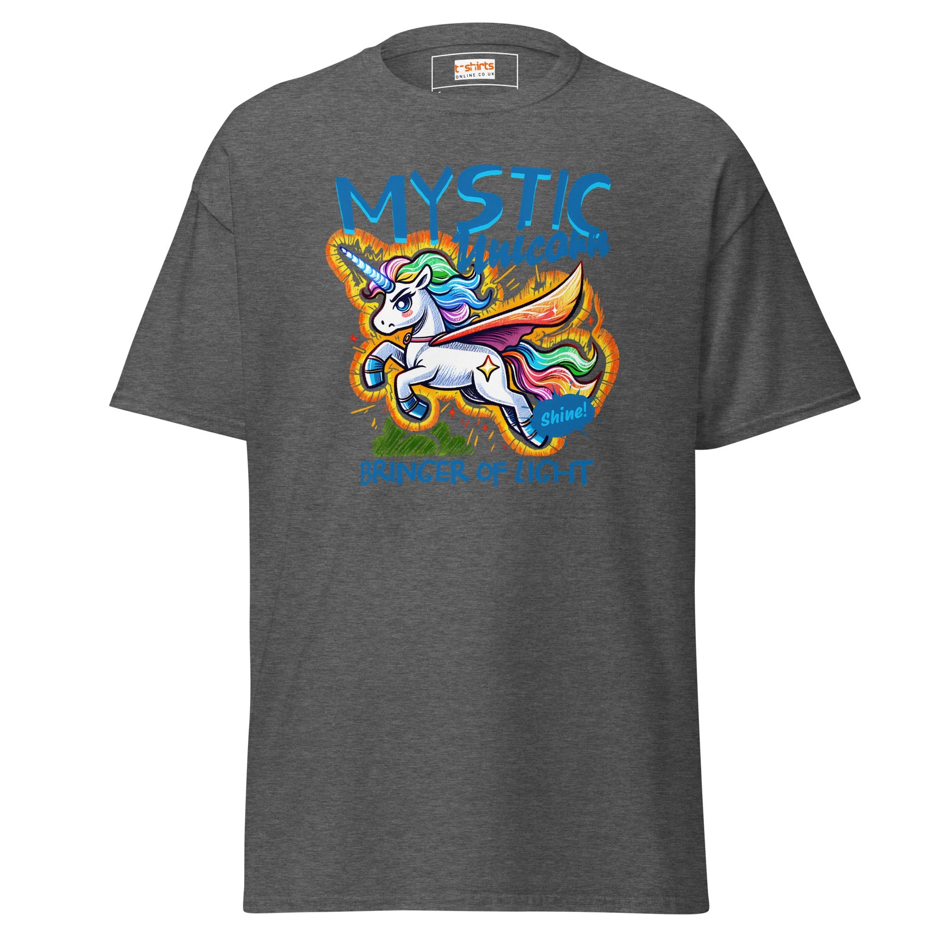 Unicorn T-Shirt | Fantasy Graphic Tee - Dark Heather - T-Shirts Online