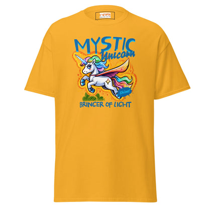 Unicorn T-Shirt | Fantasy Graphic Tee - Gold - T-Shirts Online