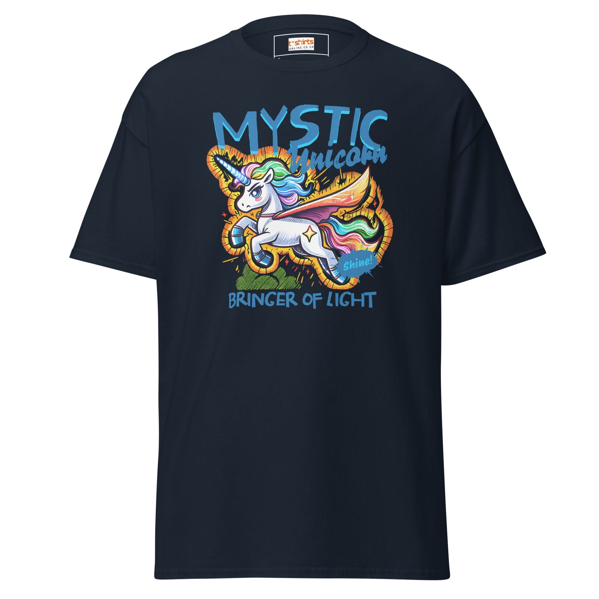 Unicorn T-Shirt | Fantasy Graphic Tee - Navy - T-Shirts Online