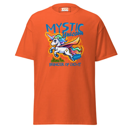 Unicorn T-Shirt | Fantasy Graphic Tee - Orange - T-Shirts Online