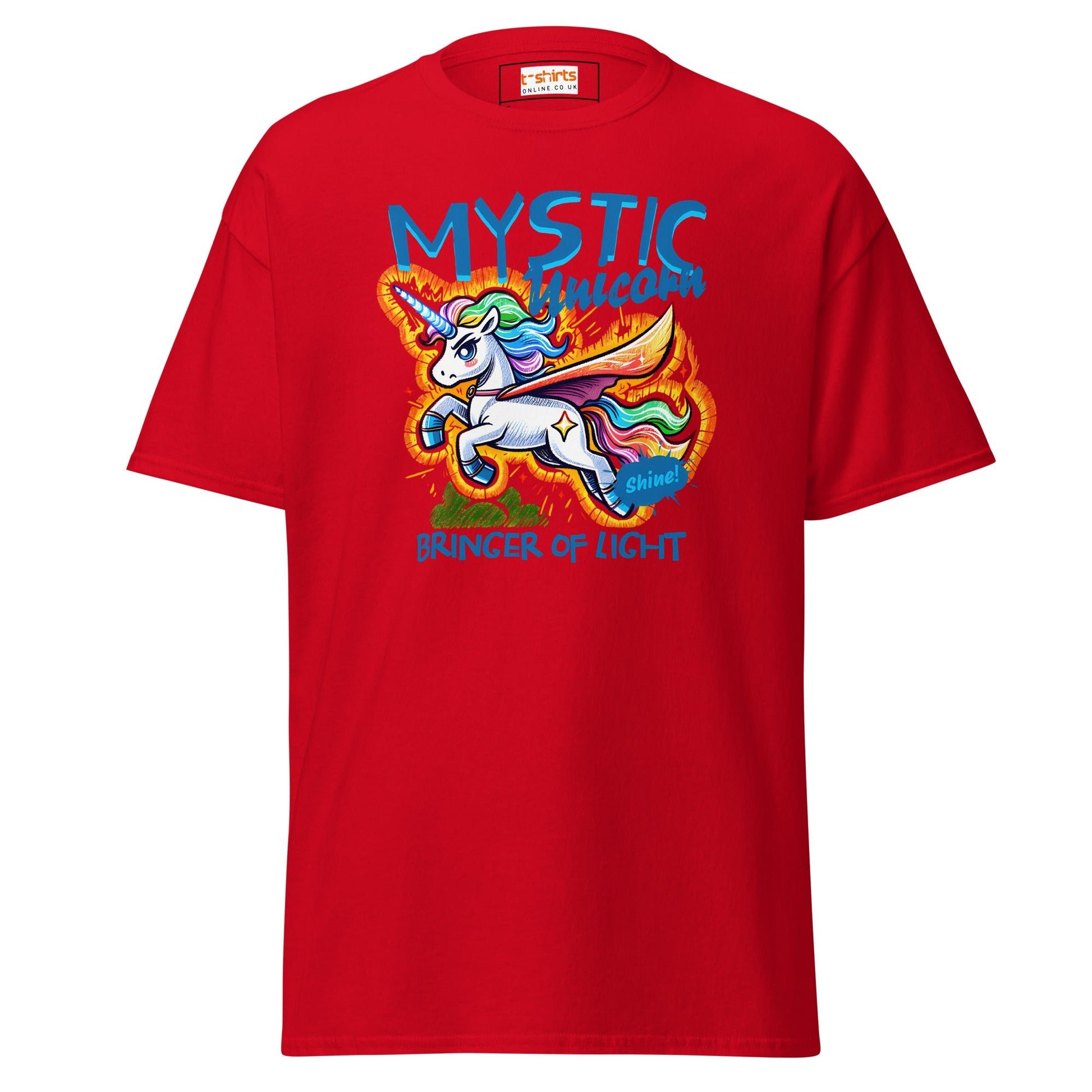 Unicorn T-Shirt | Fantasy Graphic Tee - Red - T-Shirts Online