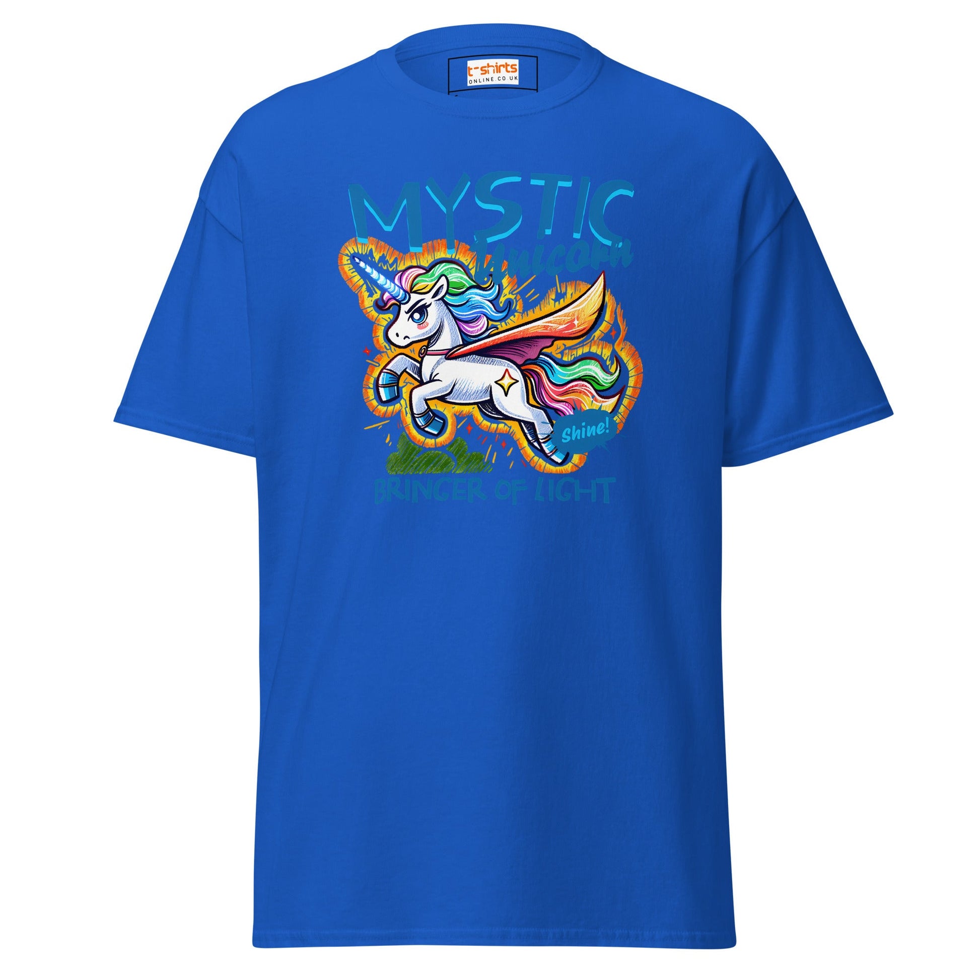 Unicorn T-Shirt | Fantasy Graphic Tee - Royal - T-Shirts Online