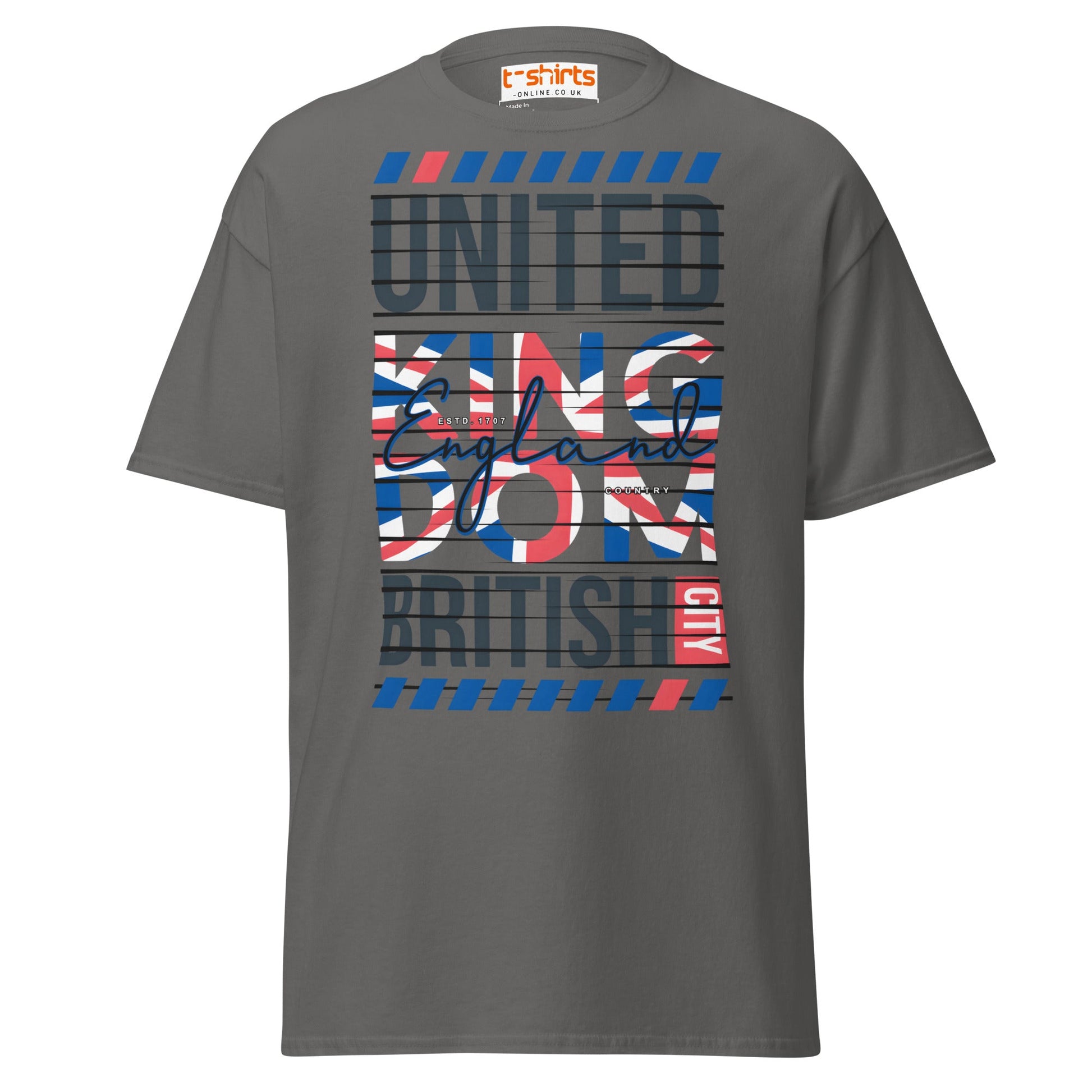 United Kingdom England T-Shirt | British Flag Streetwear - Charcoal - T-Shirts Online