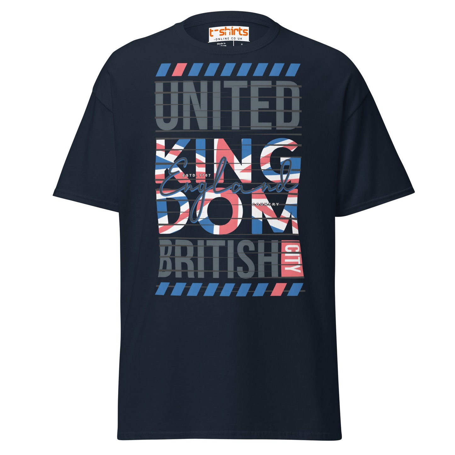 United Kingdom England T-Shirt | British Flag Streetwear - Navy - T-Shirts Online
