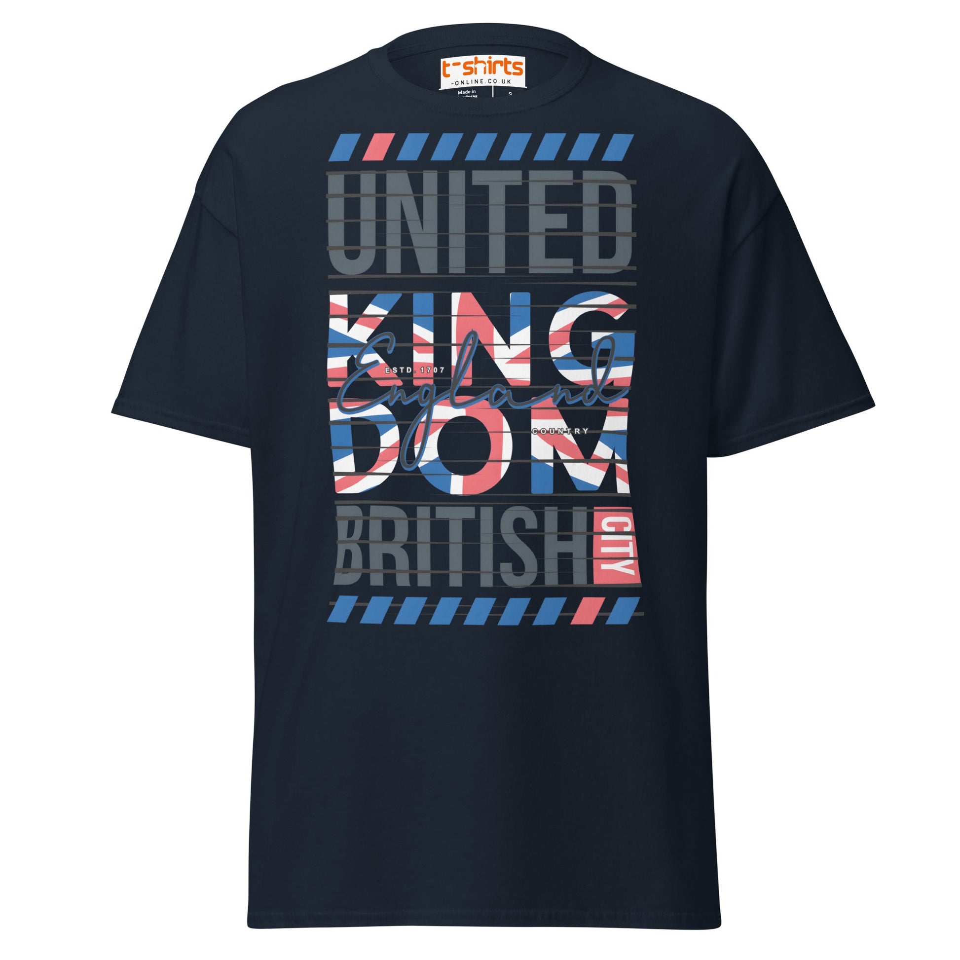 United Kingdom England T-Shirt | British Flag Streetwear - Navy - T-Shirts Online