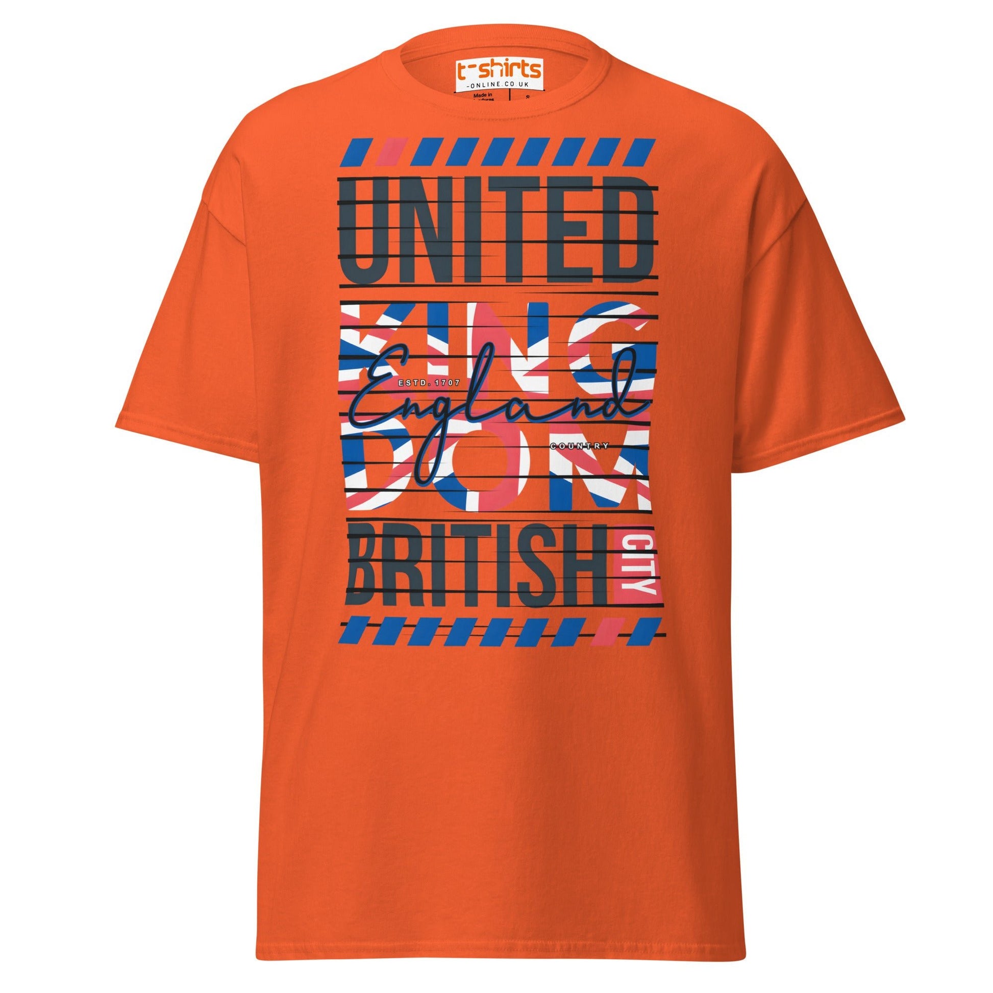 United Kingdom England T-Shirt | British Flag Streetwear - Orange - T-Shirts Online
