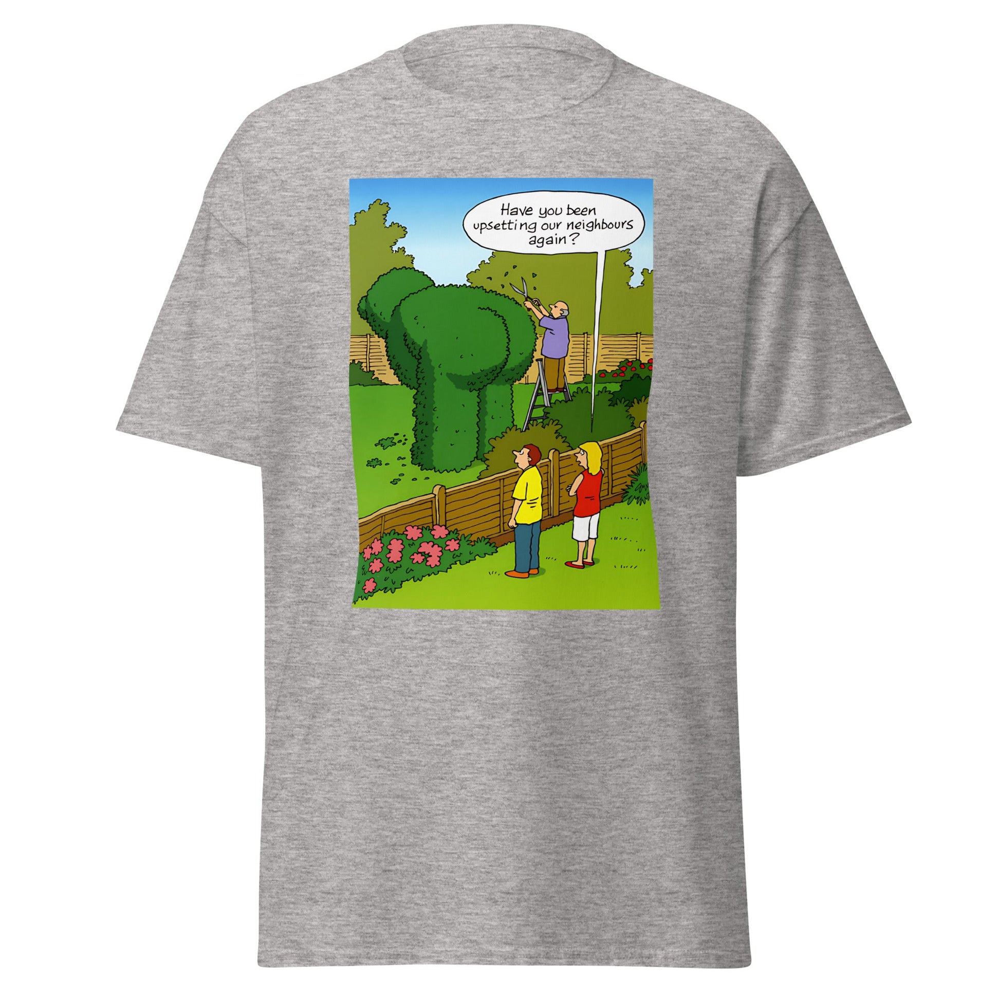Upsetting Neighbour | Meme T-Shirt - Sport Grey - T-Shirts Online