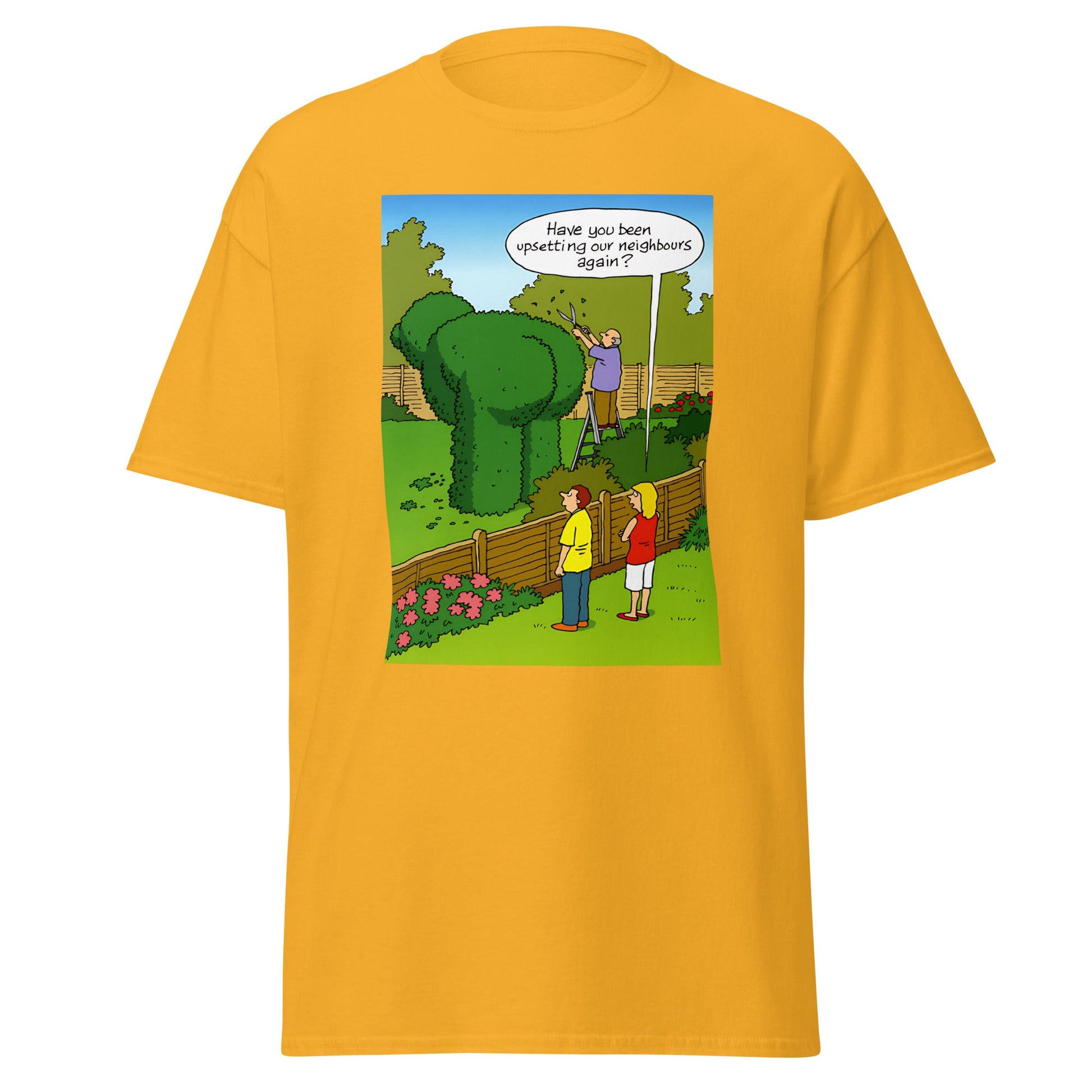 Upsetting Neighbour | Meme T-Shirt - Gold - T-Shirts Online