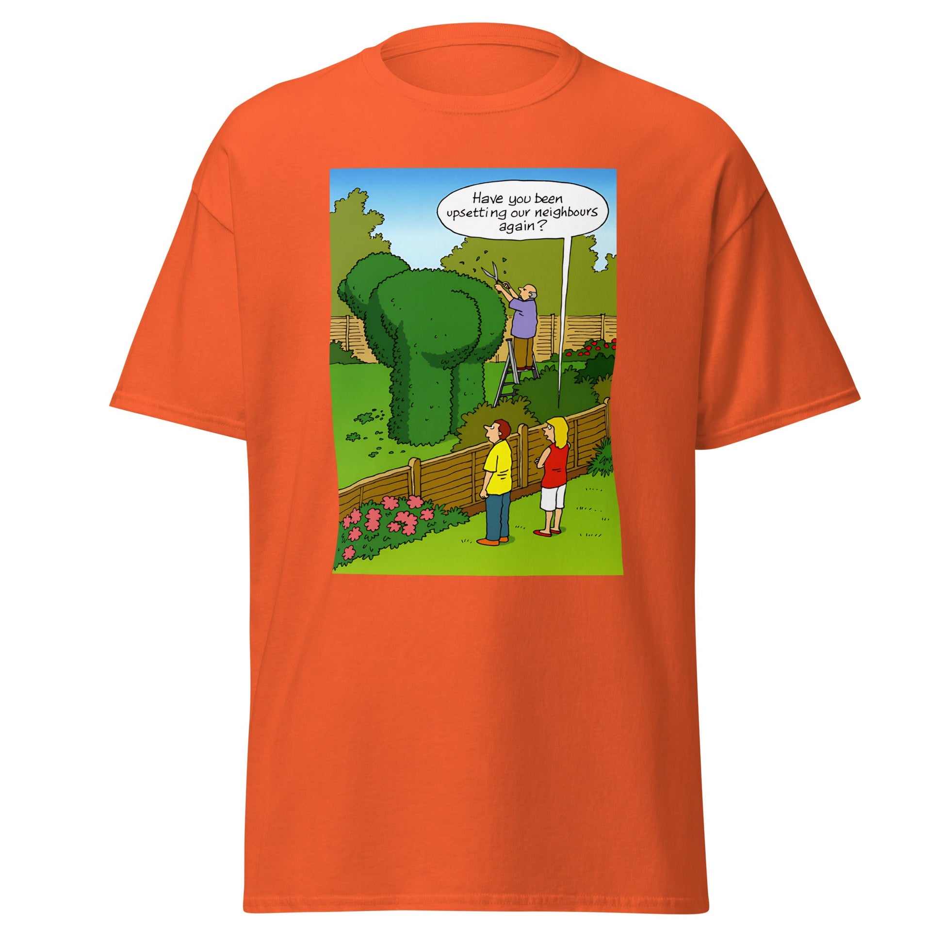 Upsetting Neighbour | Meme T-Shirt - Orange - T-Shirts Online