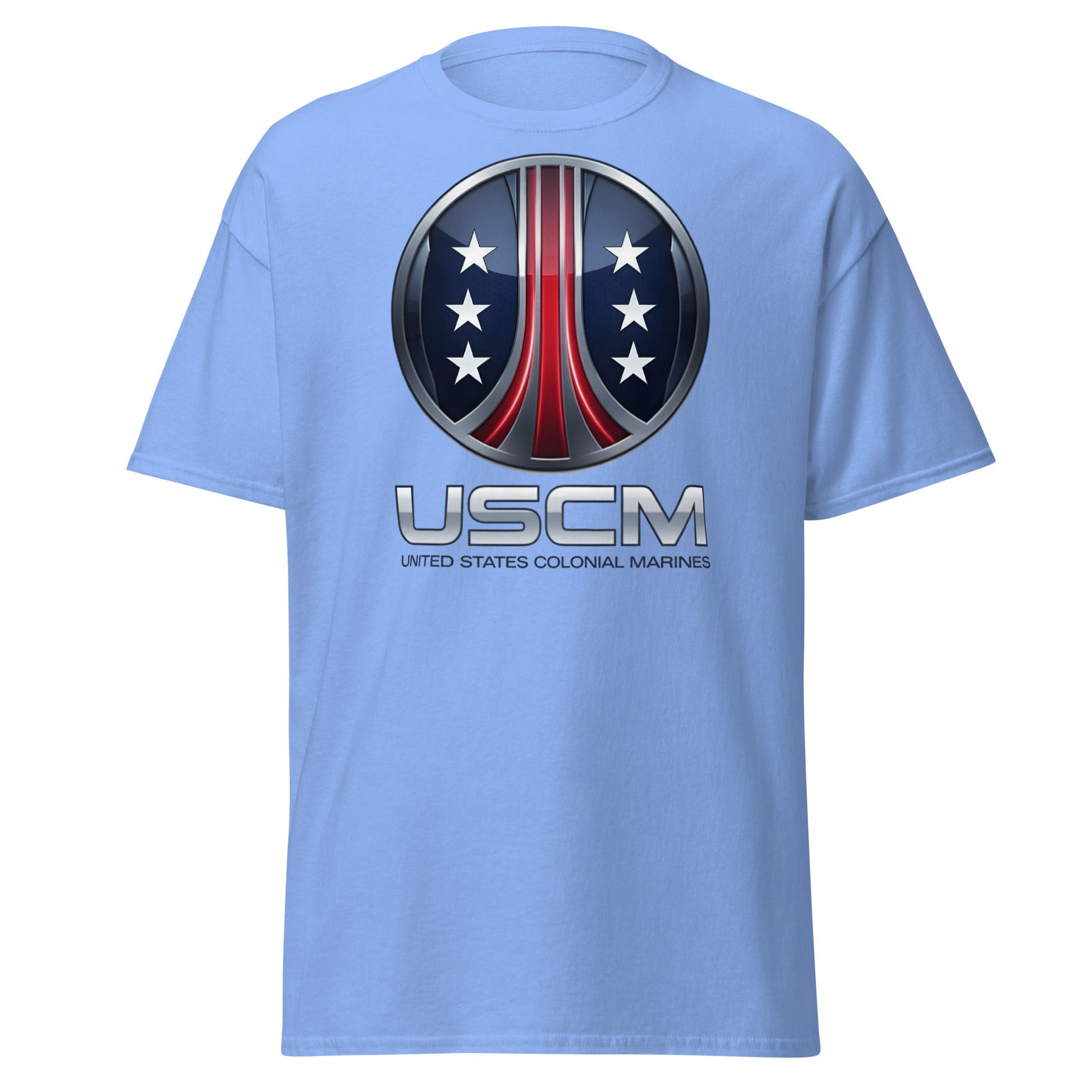 USCM T-Shirt - United States Colonial Marines Fan Apparel - Carolina Blue - T-Shirts Online