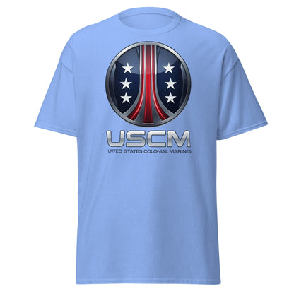 USCM T-Shirt - United States Colonial Marines Fan Apparel - Carolina Blue - T-Shirts Online