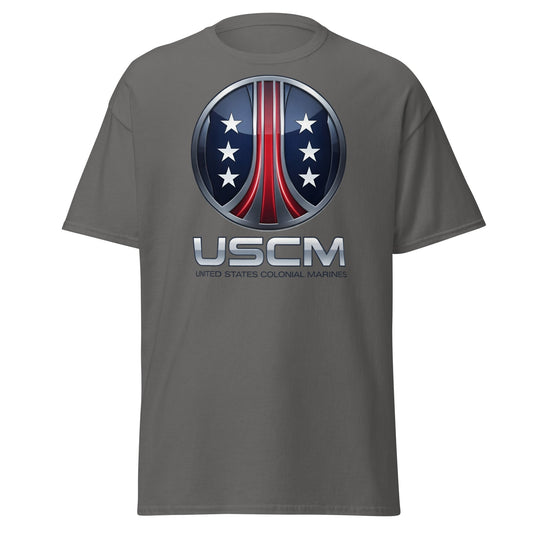 USCM T-Shirt - United States Colonial Marines Fan Apparel - Charcoal - T-Shirts Online