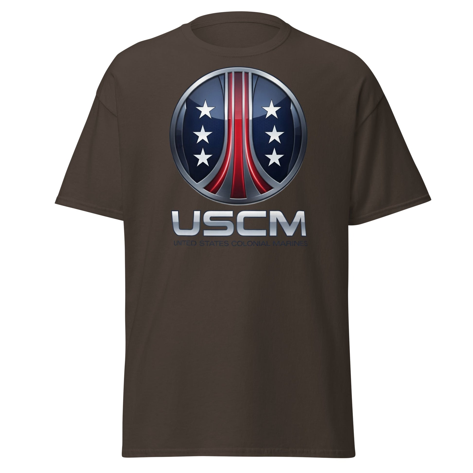 USCM T-Shirt - United States Colonial Marines Fan Apparel - Dark Chocolate - T-Shirts Online