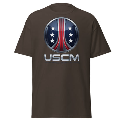 USCM T-Shirt - United States Colonial Marines Fan Apparel - Dark Chocolate - T-Shirts Online