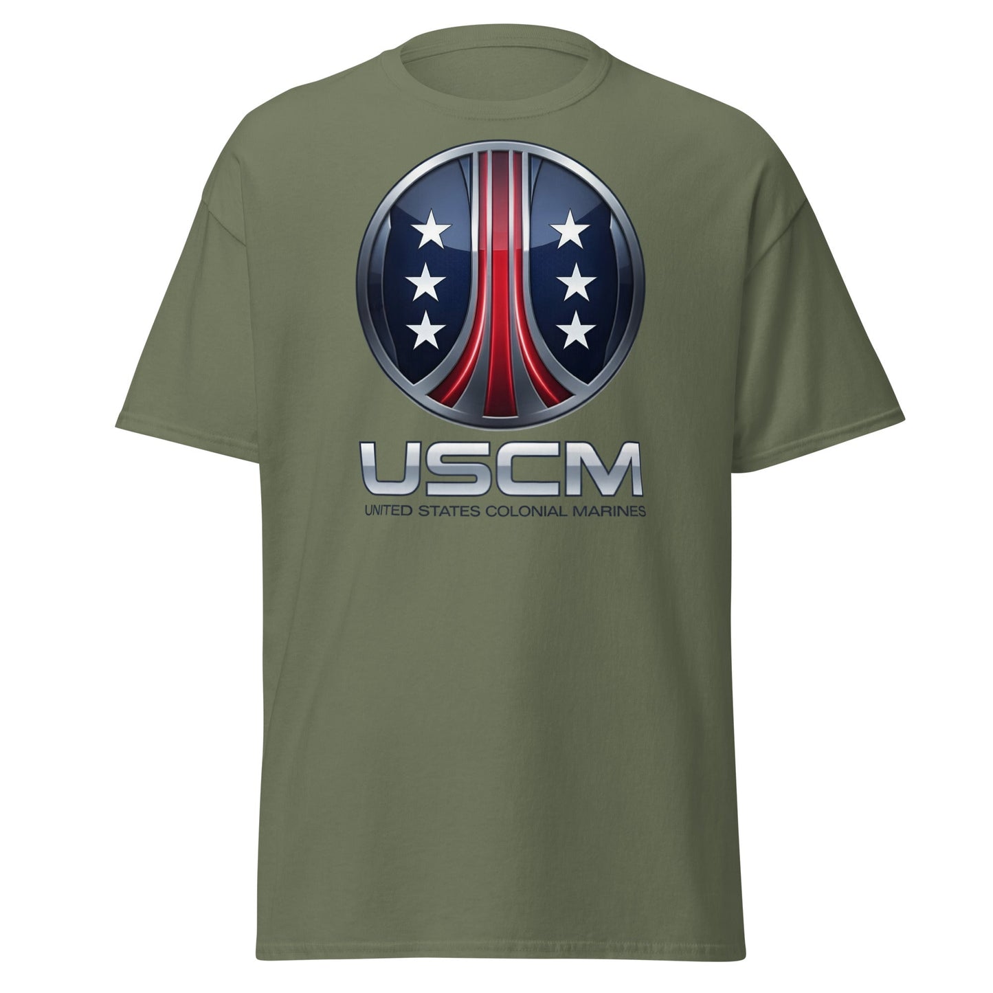 USCM T-Shirt - United States Colonial Marines Fan Apparel - Military Green - T-Shirts Online