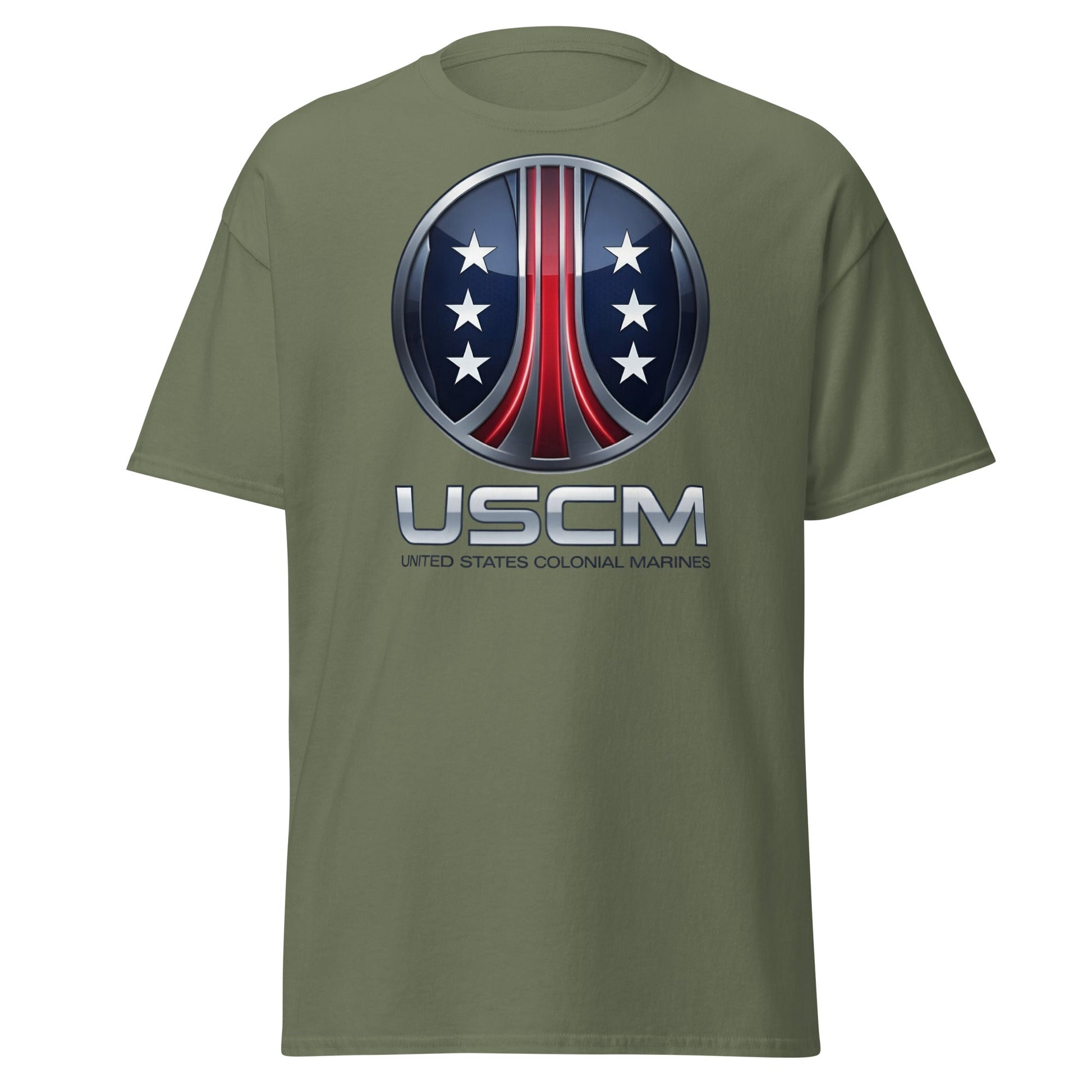 USCM T-Shirt - United States Colonial Marines Fan Apparel - Military Green - T-Shirts Online