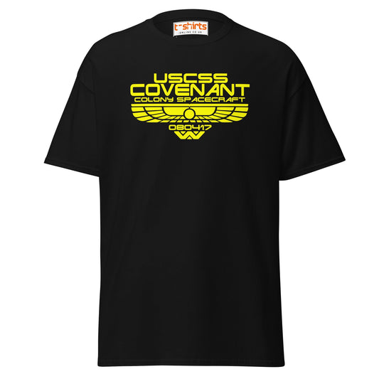 USCSS Covenant T-Shirt | Alien Sci - Fi Spacecraft Tee - Black - T-Shirts Online