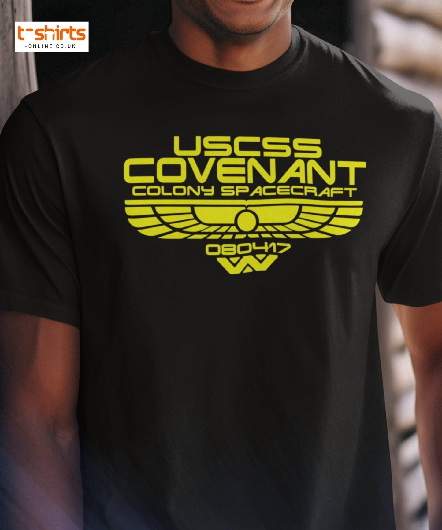 USCSS Covenant T-Shirt | Alien Sci - Fi Spacecraft Tee - Maroon - T-Shirts Online