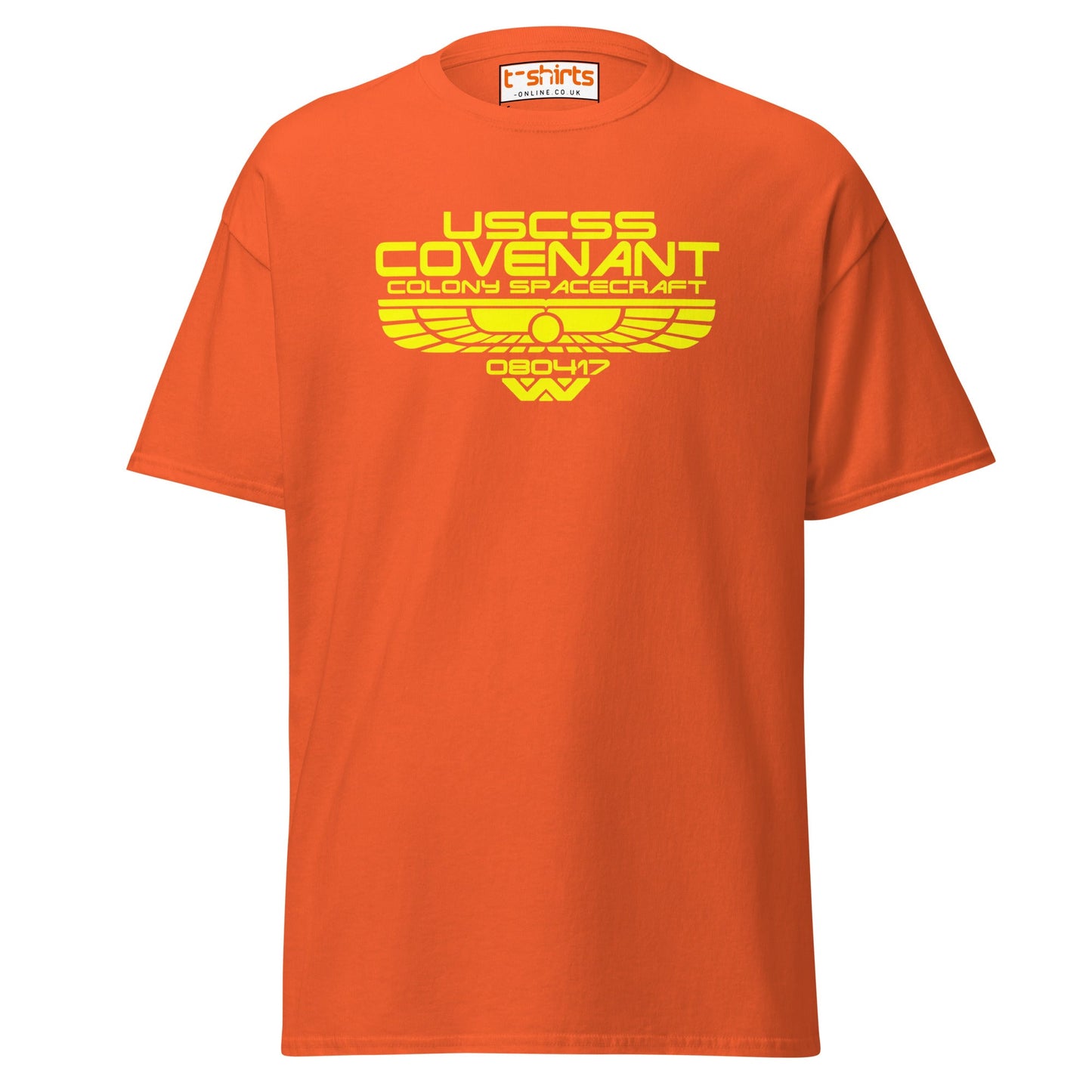USCSS Covenant T-Shirt | Alien Sci - Fi Spacecraft Tee - Orange - T-Shirts Online