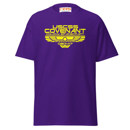 USCSS Covenant T-Shirt | Alien Sci - Fi Spacecraft Tee - Purple - T-Shirts Online