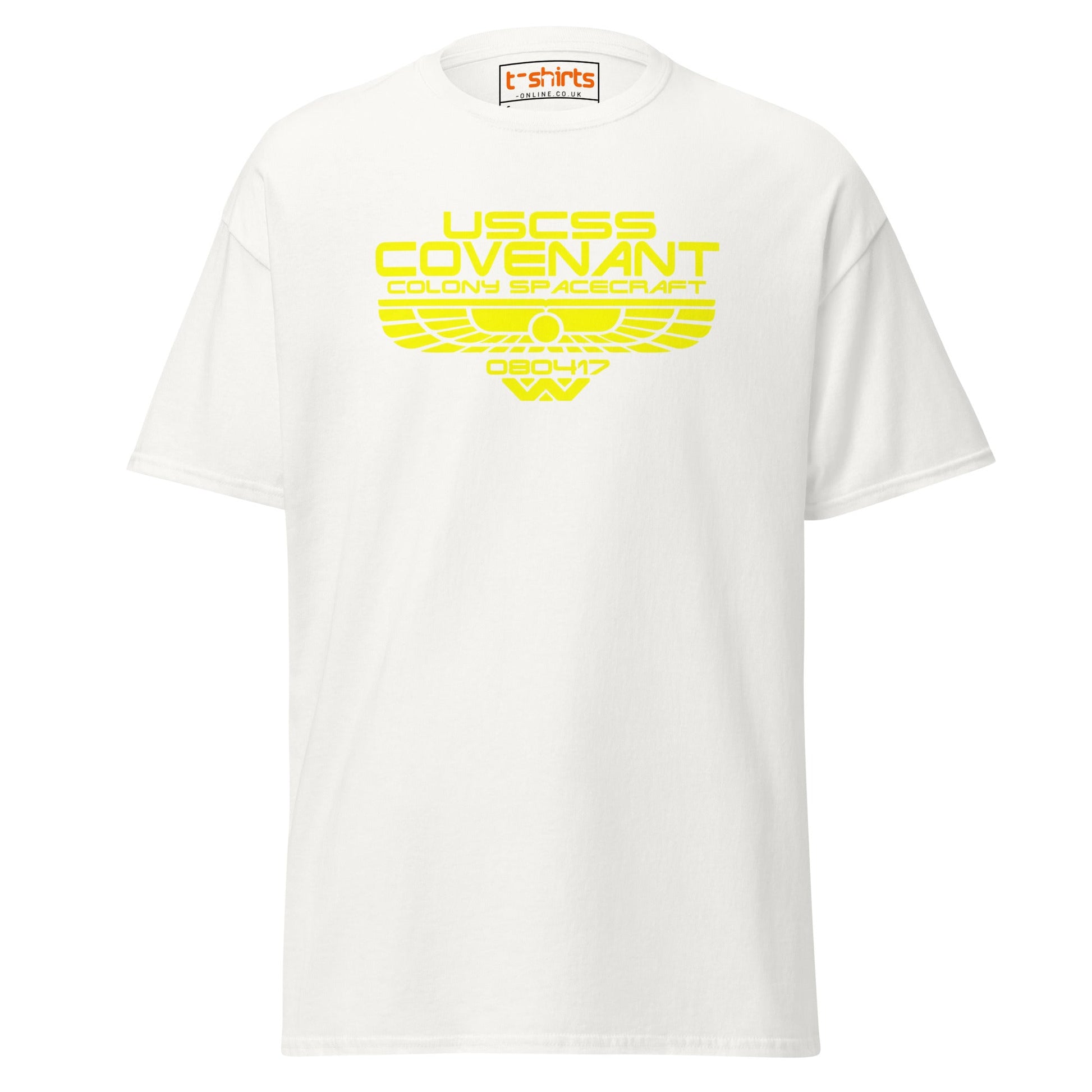 USCSS Covenant T-Shirt | Alien Sci - Fi Spacecraft Tee - White - T-Shirts Online