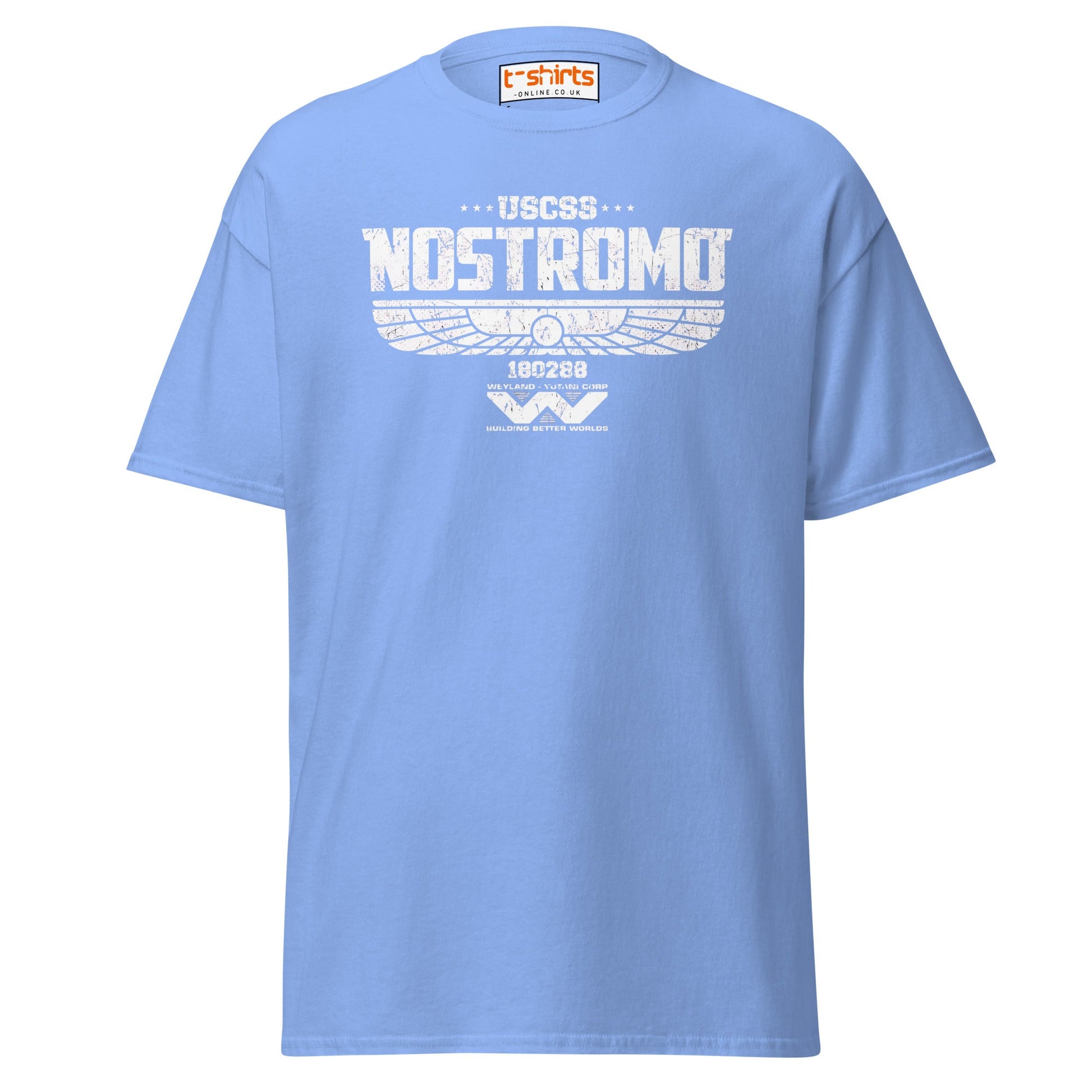 USCSS Nostromo T-Shirt | Alien Sci - Fi Logo Tee - Carolina Blue - T-Shirts Online