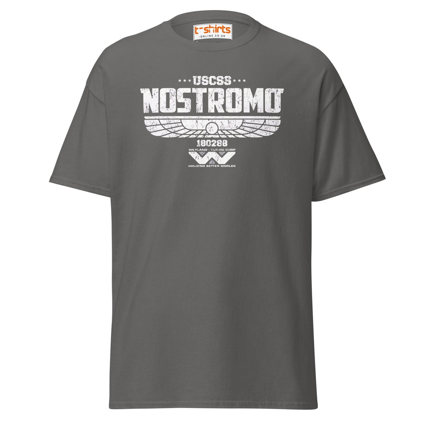 USCSS Nostromo T-Shirt | Alien Sci - Fi Logo Tee - Charcoal - T-Shirts Online