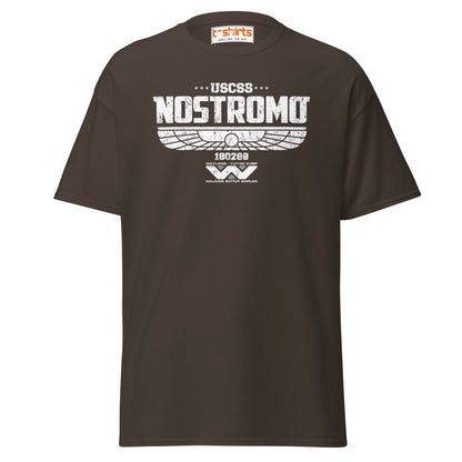 USCSS Nostromo T-Shirt | Alien Sci - Fi Logo Tee - Dark Chocolate - T-Shirts Online