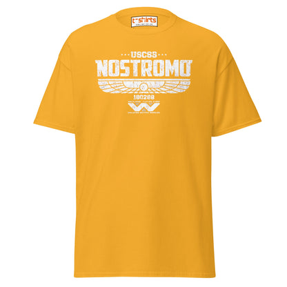USCSS Nostromo T-Shirt | Alien Sci - Fi Logo Tee - Gold - T-Shirts Online