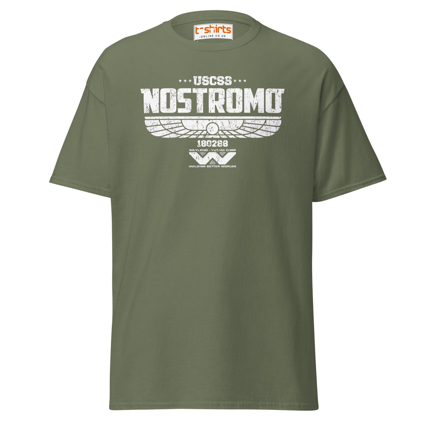USCSS Nostromo T-Shirt | Alien Sci - Fi Logo Tee - Military Green - T-Shirts Online