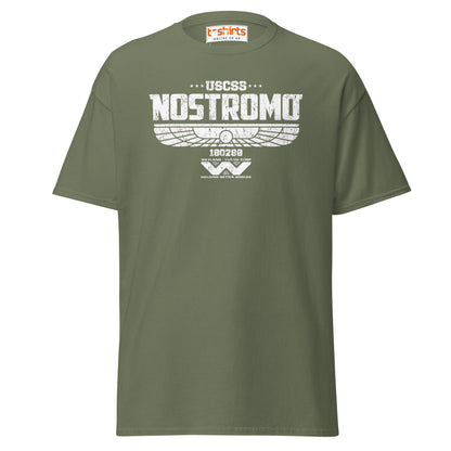 USCSS Nostromo T-Shirt | Alien Sci - Fi Logo Tee - Military Green - T-Shirts Online