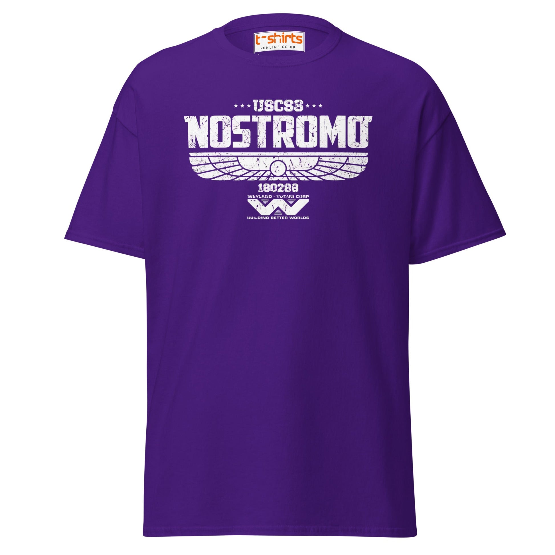 USCSS Nostromo T-Shirt | Alien Sci - Fi Logo Tee - Purple - T-Shirts Online