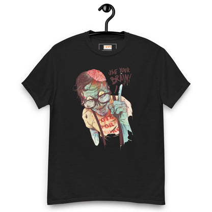 Use Your Brain T-Shirt | Zombie Tee - Black - T-Shirts Online