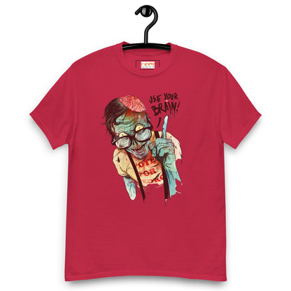 Use Your Brain T-Shirt | Zombie Tee - Cardinal - T-Shirts Online