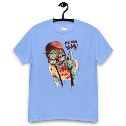 Use Your Brain T-Shirt | Zombie Tee - Carolina Blue - T-Shirts Online