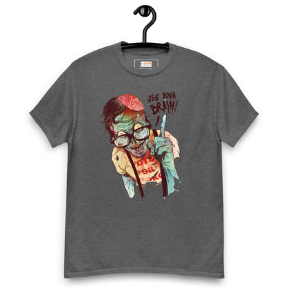 Use Your Brain T-Shirt | Zombie Tee - Dark Heather - T-Shirts Online