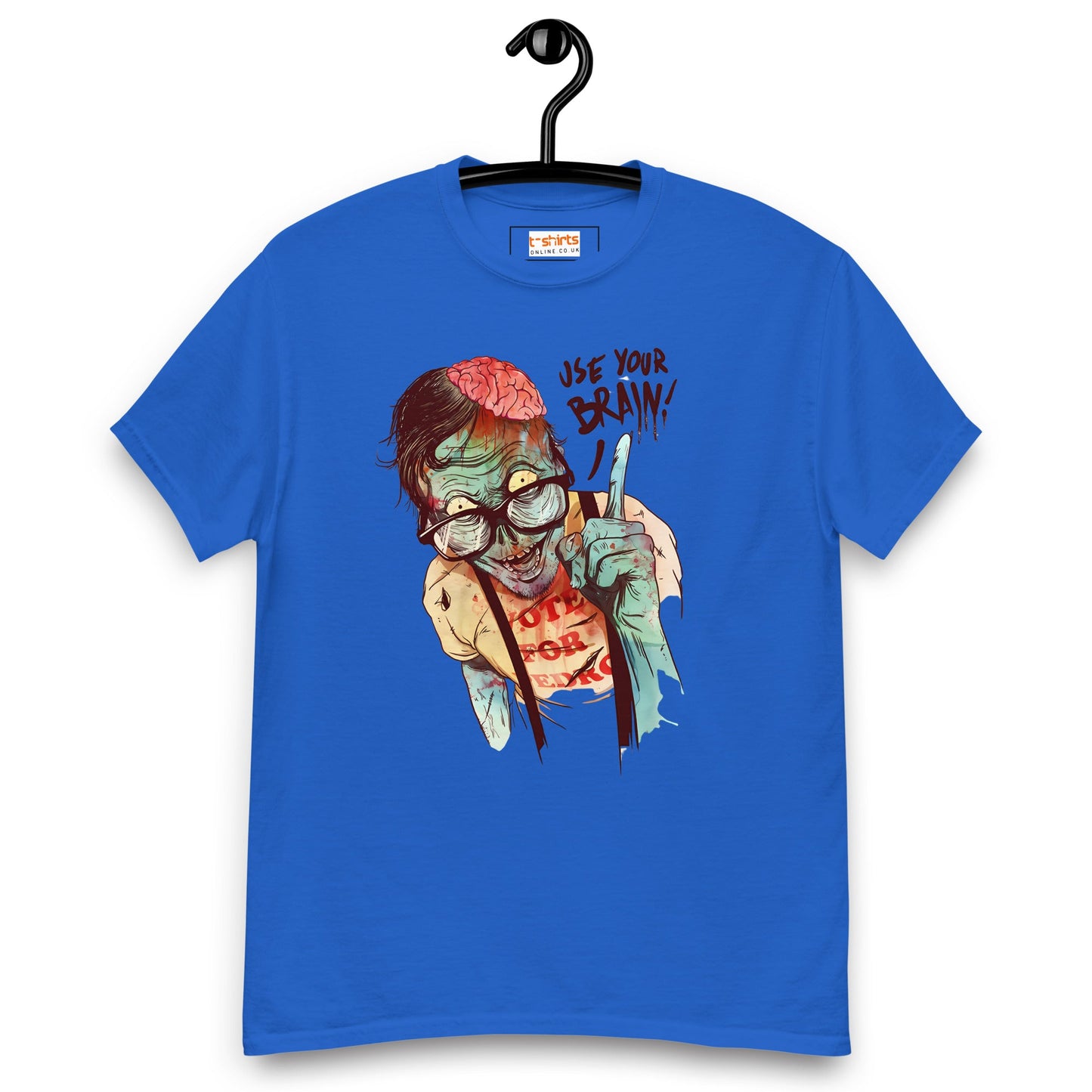 Use Your Brain T-Shirt | Zombie Tee - Royal - T-Shirts Online