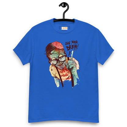 Use Your Brain T-Shirt | Zombie Tee - Royal - T-Shirts Online