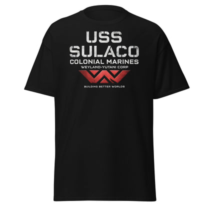 USS Sulaco Weyland - Yutani Colonial Marines Sci - Fi T-Shirt - Black - T-Shirts Online