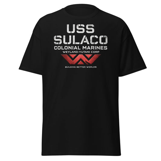 USS Sulaco Weyland - Yutani Colonial Marines Sci - Fi T-Shirt - Black - T-Shirts Online