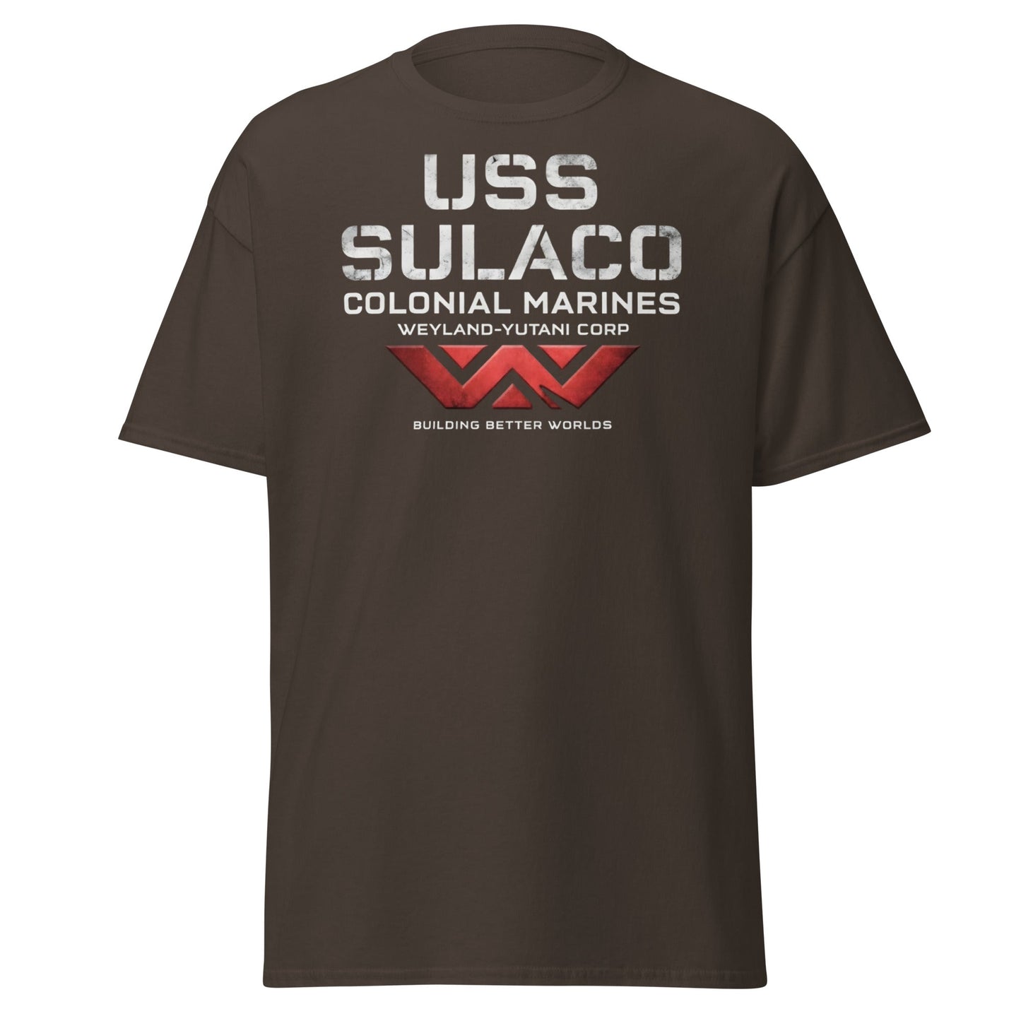 USS Sulaco Weyland - Yutani Colonial Marines Sci - Fi T-Shirt - Dark Chocolate - T-Shirts Online