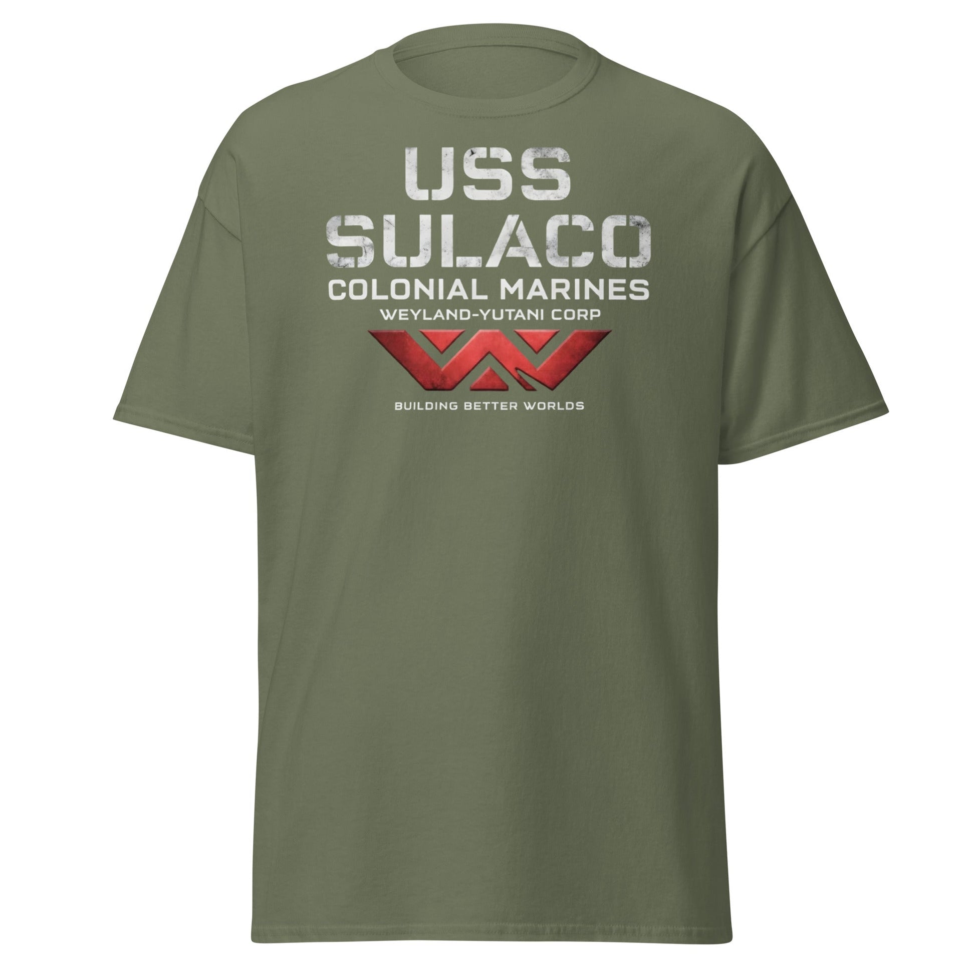 USS Sulaco Weyland - Yutani Colonial Marines Sci - Fi T-Shirt - Military Green - T-Shirts Online