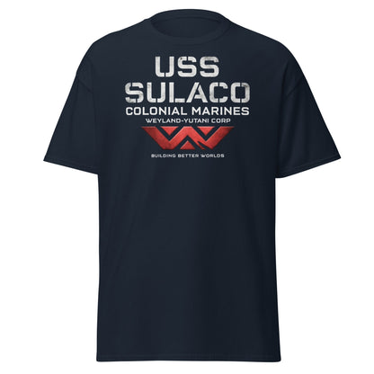 USS Sulaco Weyland - Yutani Colonial Marines Sci - Fi T-Shirt - Navy - T-Shirts Online