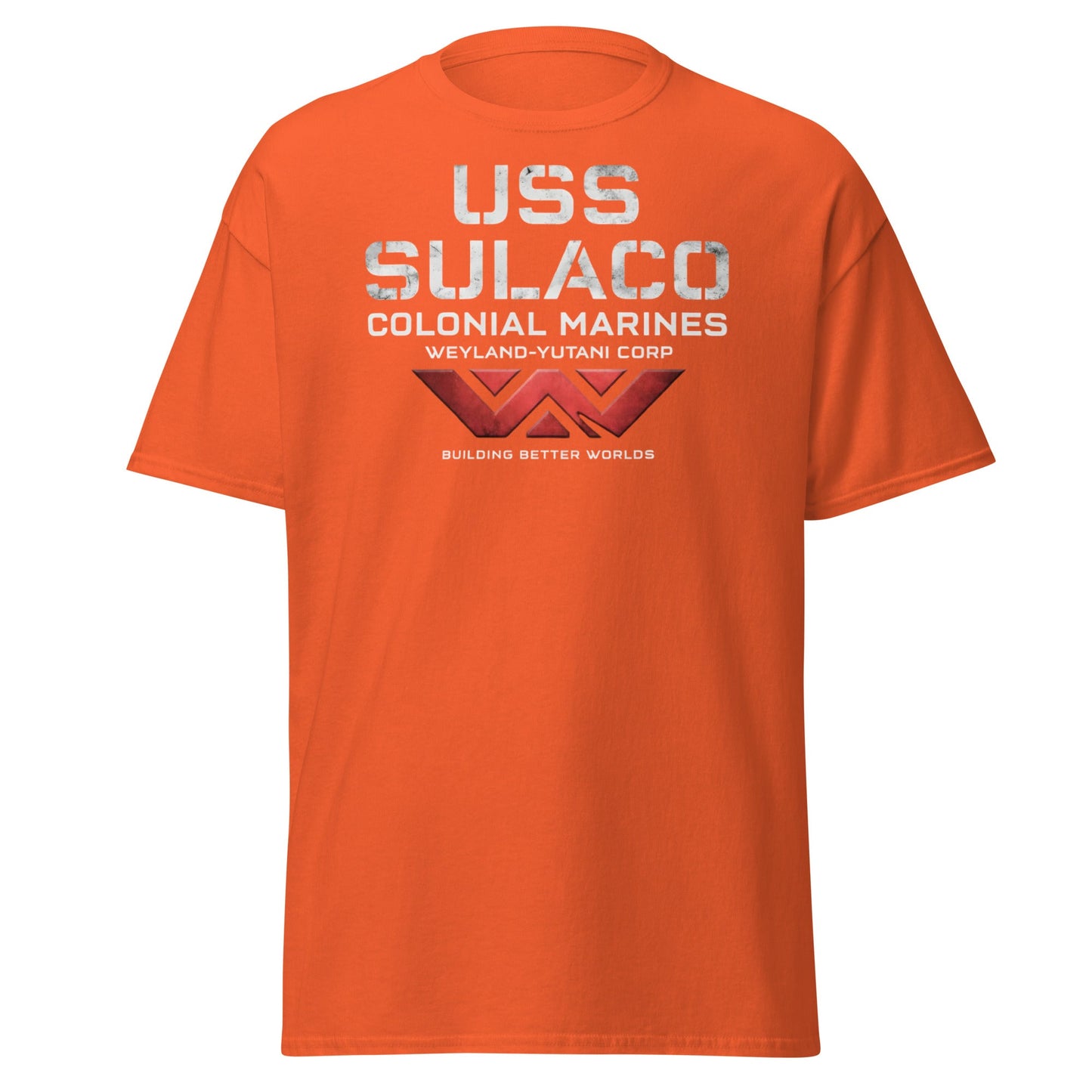 USS Sulaco Weyland - Yutani Colonial Marines Sci - Fi T-Shirt - Orange - T-Shirts Online